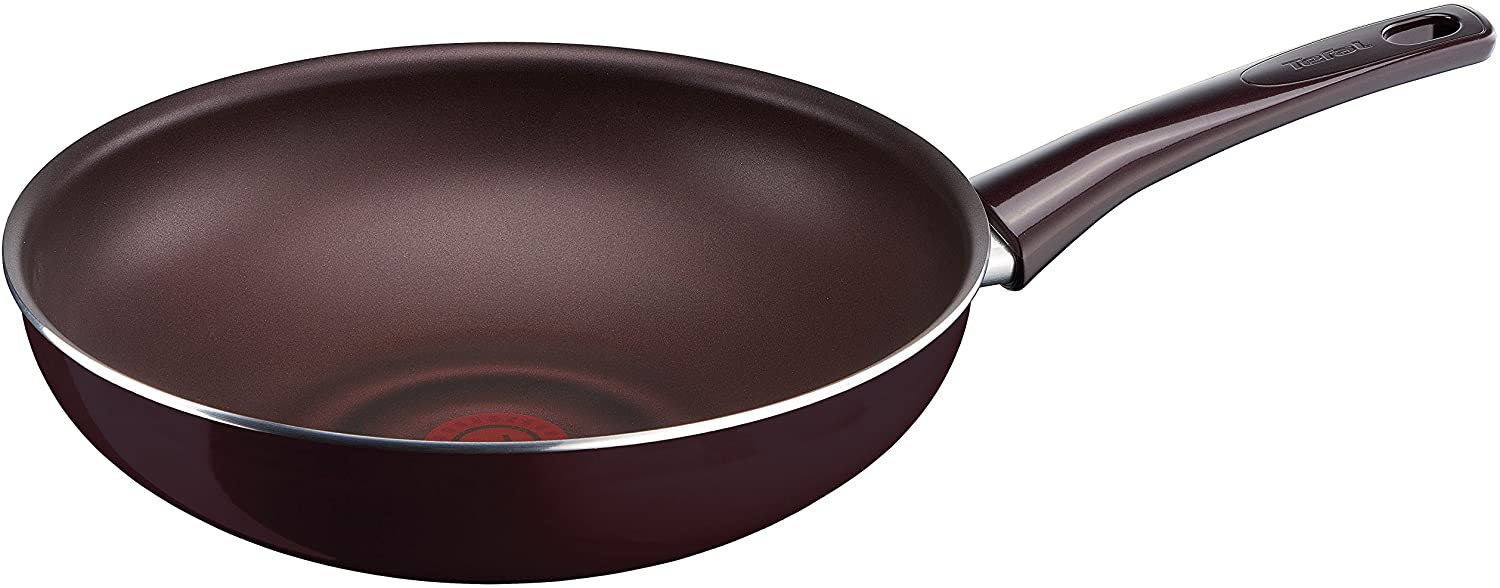 Tefal Pleasure D51119 Wok, 28 cm, non-stick, burgundy