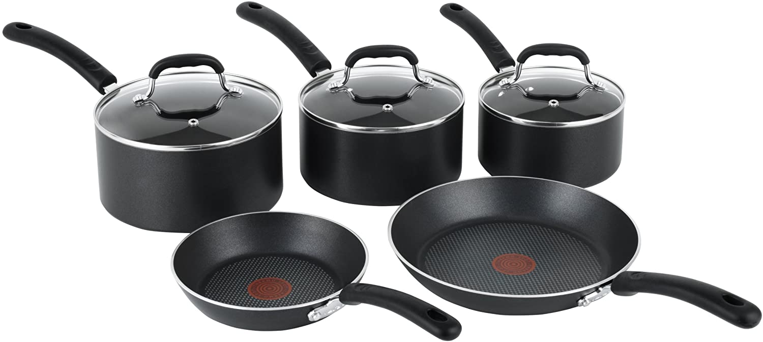 Tefal Premium Non-stick Cookware Set with induction, 5 pots and pans and thermospot