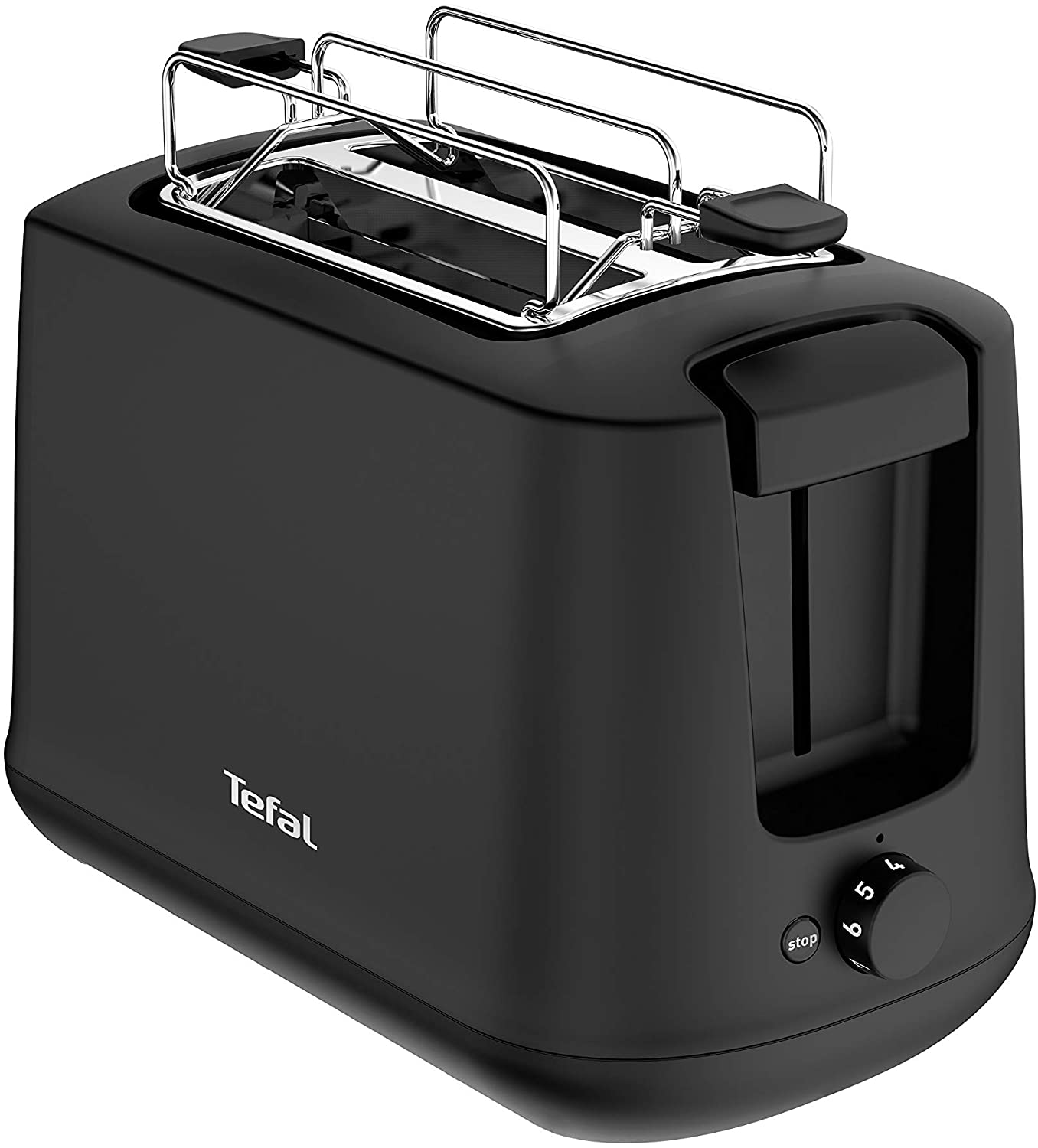 Tefal TT165N Principio Select Toaster (850 Watt, 7 Browning Levels, Crumb Drawer, Lifting Function, Bun Attachment) Black