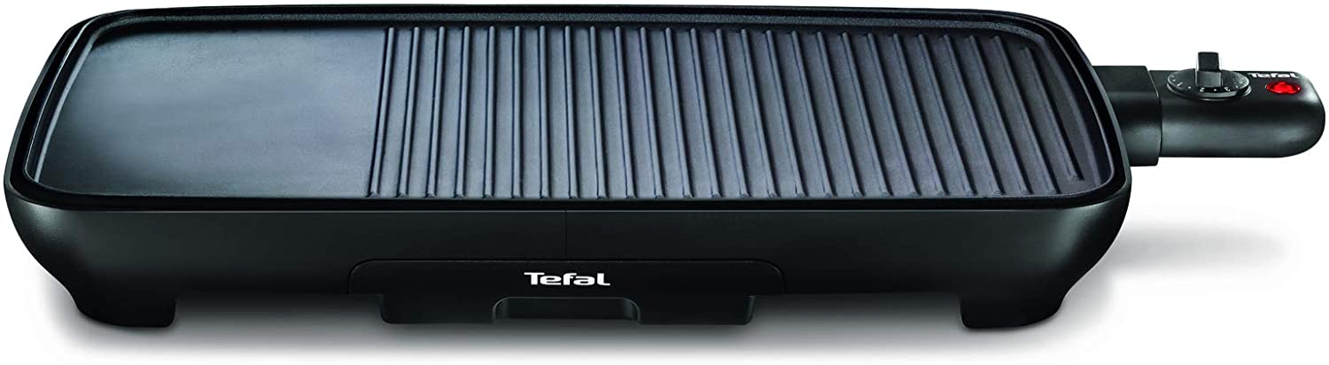 Tefal Malaga TG3918 Table Grill | Electric Grill | Adjustable Thermostat | Non-Stick Coated Grill Plate, 2/3 Grill, 1/3 Teppanyaki | Removable Cable | Plate + Drip Tray Dishwasher Safe | 2000 W