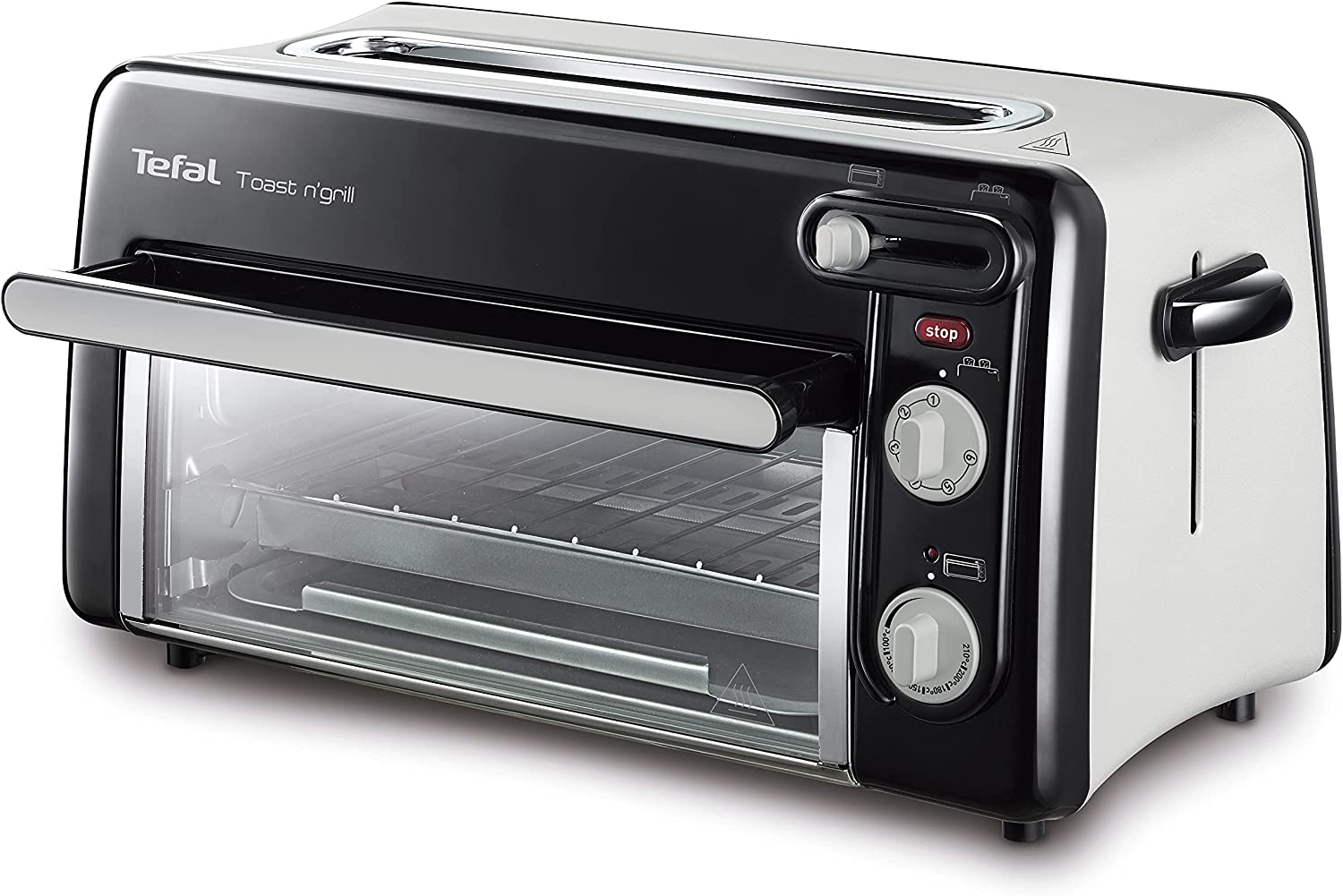 Tefal Toast n\' Grill TL6008 | 2 in 1 Toaster and Mini Oven | Very Energy Efficient and Fast | 1300 Watt | Black / Aluminium Matt