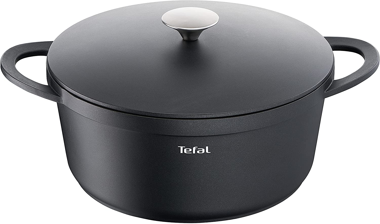 Tefal Trattoria Non-Stick Serving Pan with Cast Lid, Black, Black , 28cm