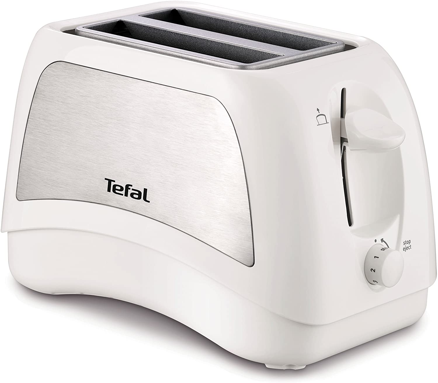 Tefal TT131E Delfini Plus Double Slot Toaster, 7 Browning Levels, Bun Attachment, White