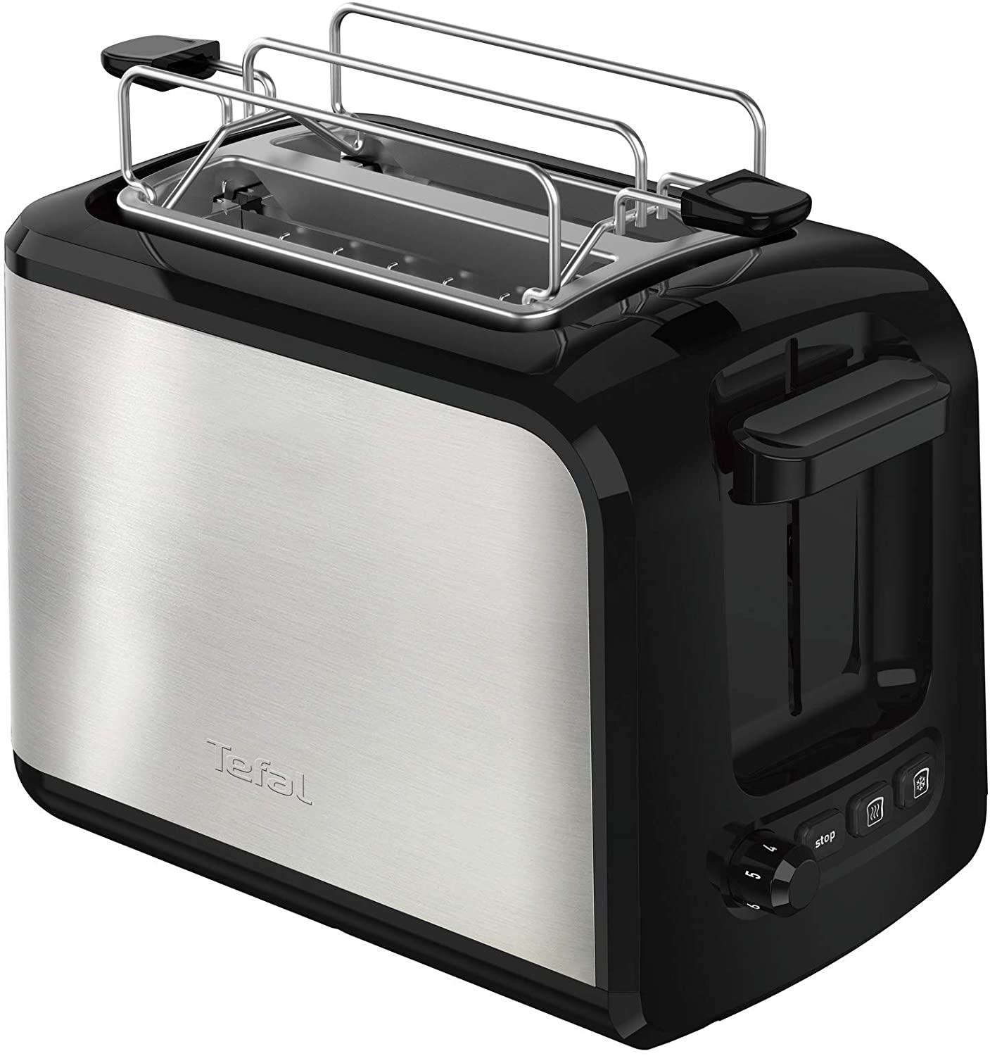 Tefal TT411D Express Toaster 850 Black Brushed Stainless Steel