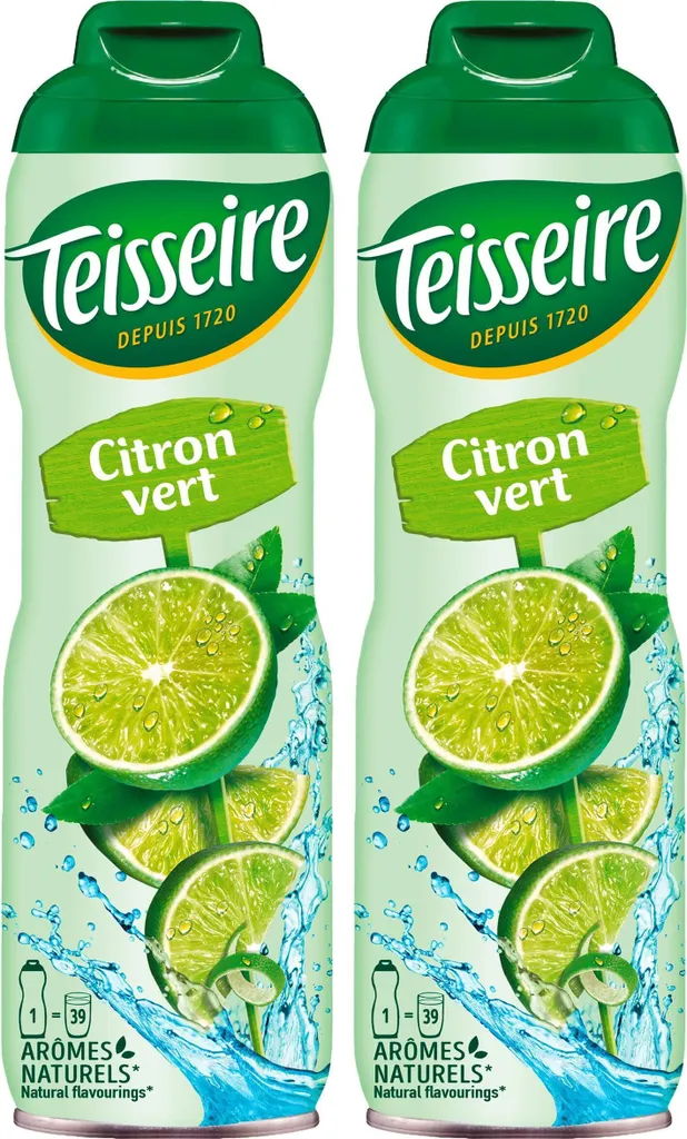 Teisseire Getränke-Sirup Lime/Limette 600ml - Intensiv im Geschmack (2er Pack)