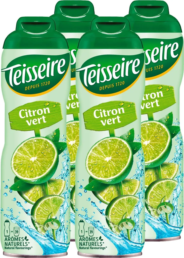 Teisseire Getränke-Sirup Lime/Limette 600ml - Intensiv im Geschmack (4er Pack)