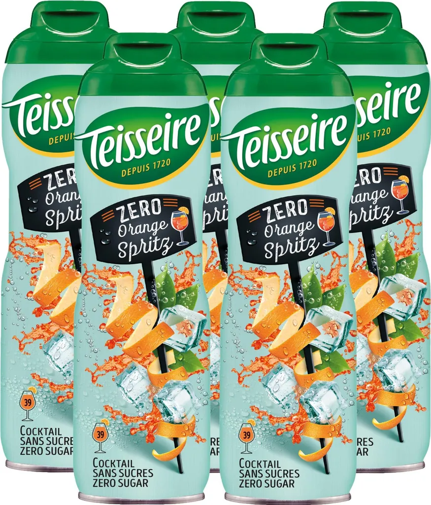 Teisseire Getränke-Sirup Orange Spritz 0% 600ml - Cocktails (5er Pack)