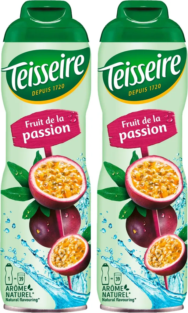 Teisseire Getränke-Sirup Passionsfrucht 600ml - Intensiver Geschmack (2er Pack)