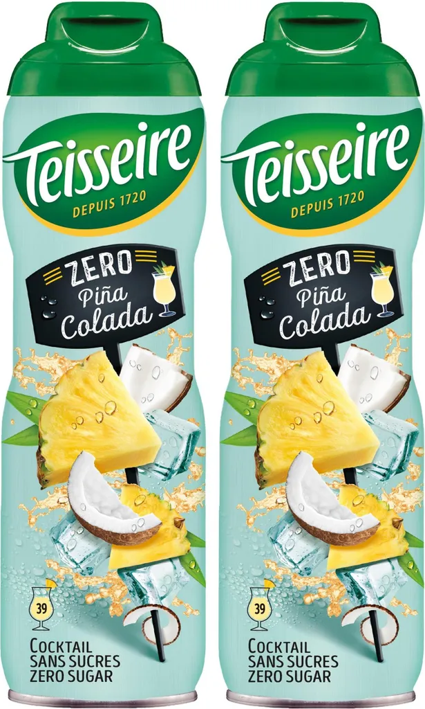 Teisseire Getränke-Sirup Pina Colada 0% 600ml - Cocktails (2er Pack)