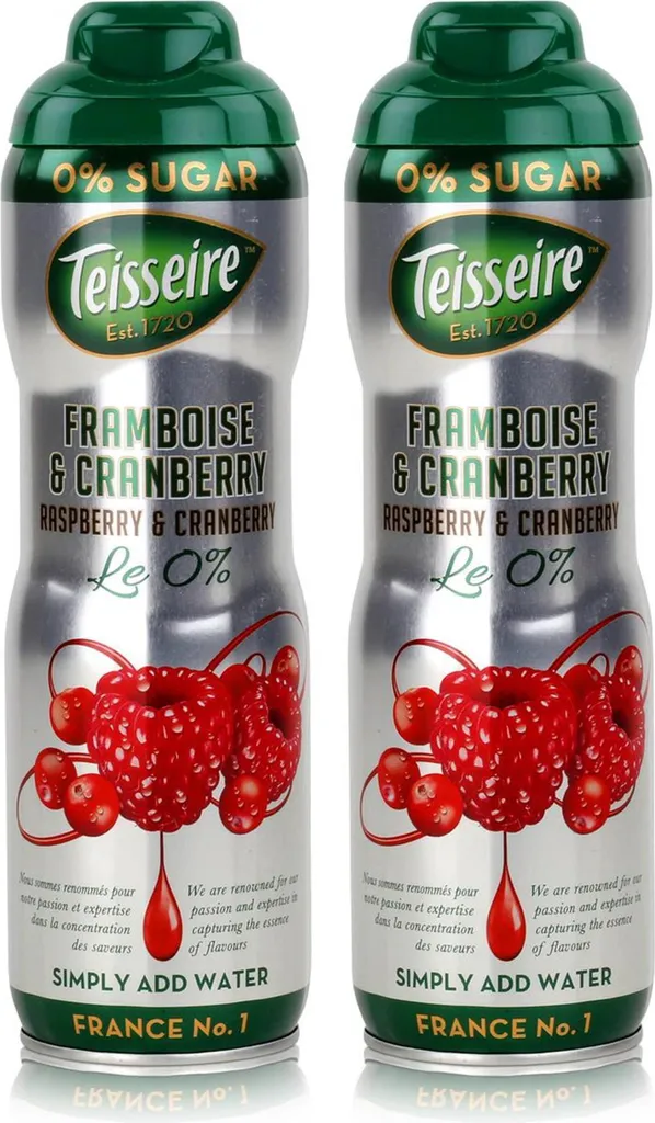 Teisseire Getränke-Sirup Raspberry & Cranberry 0% - 600ml (2er Pack)
