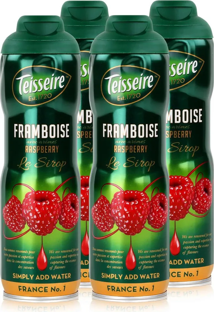 Teisseire Getränke-Sirup Raspberry/Himbeer 600ml - Intens. Geschmack (4er Pack)