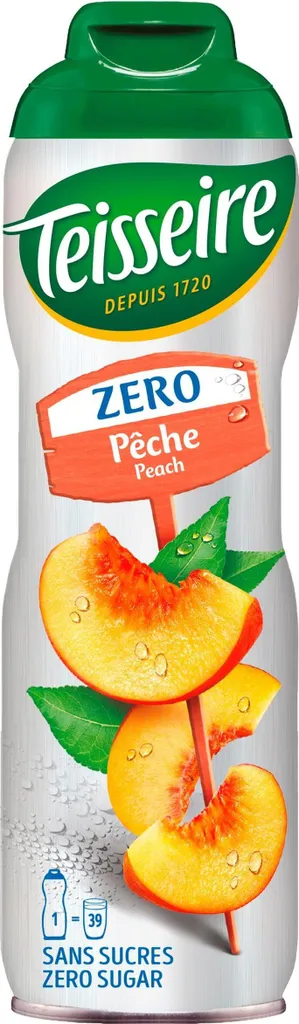Teisseire Sirup Pfirsich/Peach zero Zucker 600ml - Cocktails (1er Pack)