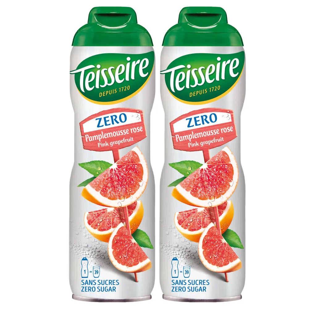 Teisseire Sirup Pink Grapefruit zero Zucker 600ml - Cocktails (2er Pack)