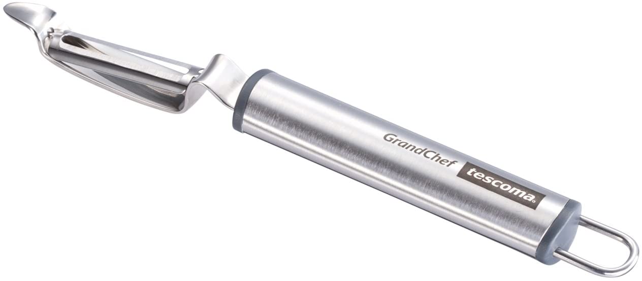 Tescoma 428232 Peeler with Longitudinal Blade, Stainless Steel, Grey