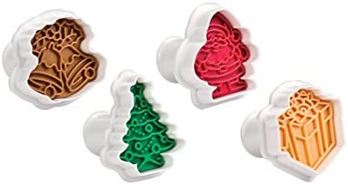 Tescoma 630857 with Biscuit Stamp with Delicia Christmas Cookie Cutter, Set of 4