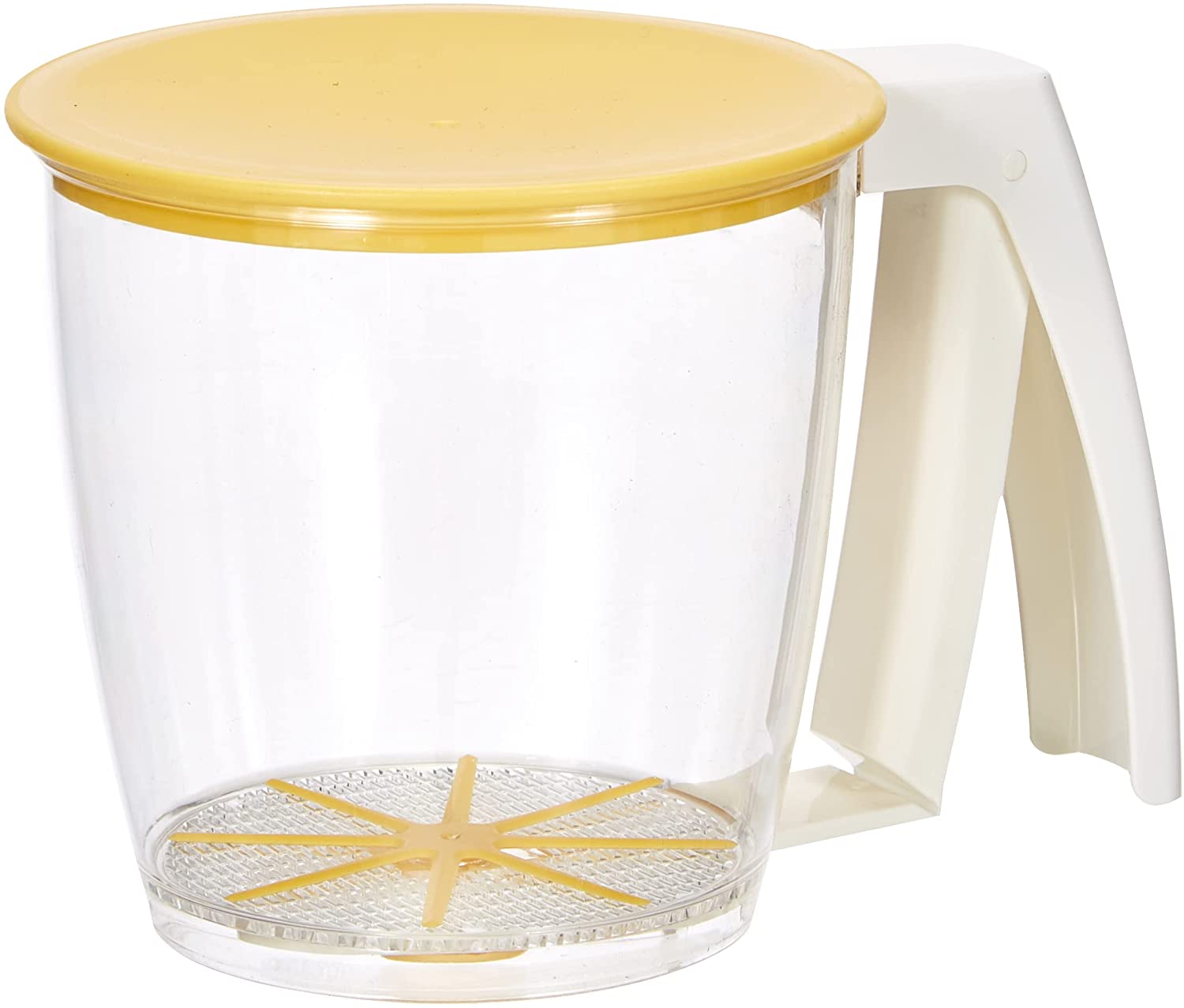 Tescoma One-handed sieve with lid, for flour or icing sugar, made of plastic, BPA-free