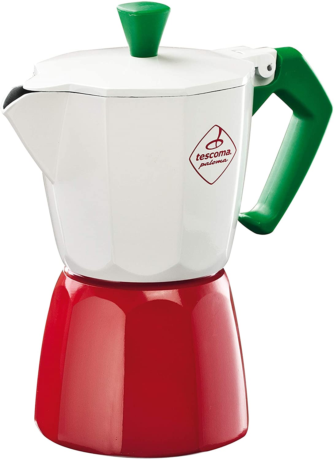 Tescoma Paloma Coffee Maker 6 Cups Tricolore 17.7 x 10.3 x 20.5 cm, White/Green/Red)