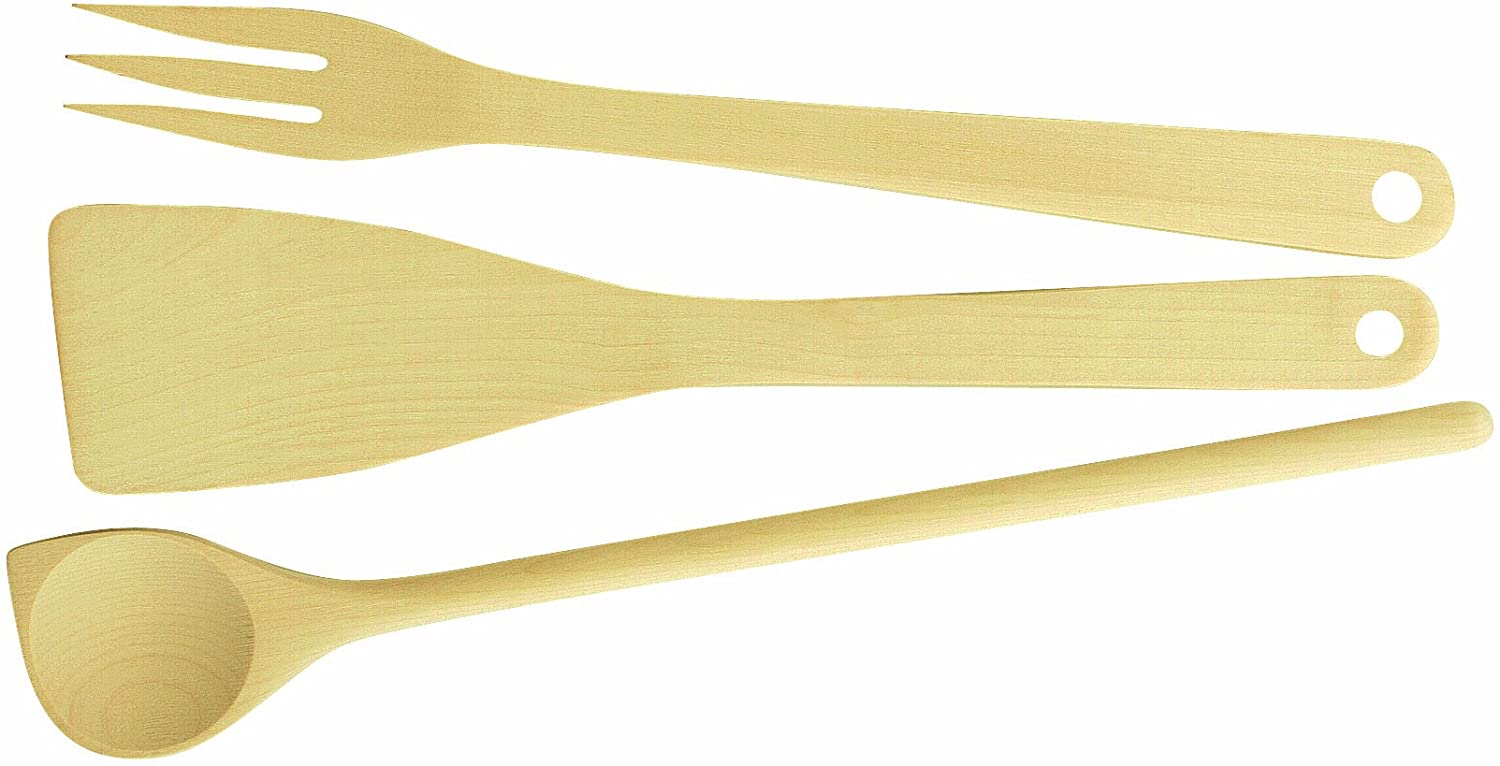 Tescoma Woody Cooking Spoon/ Turner/ Fork, Set of 3