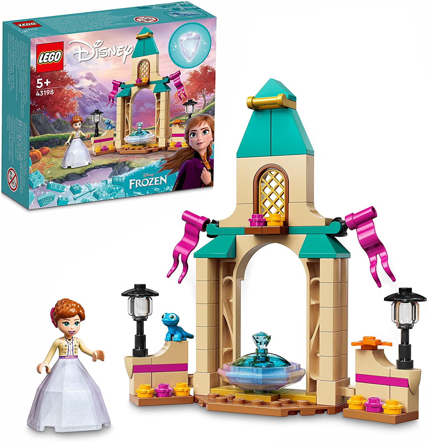 LEGO 43198 Disney Annas Schlosshof, Prinzessinnen-Spielzeug zum Bauen aus D