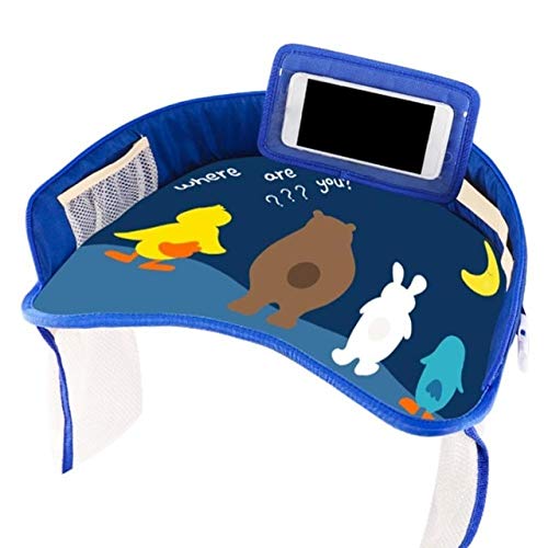KGCA Baby Car Seat Safety Tray Children\'s Vehicle Waterproof Support Plate Multifunctional Royal Blue