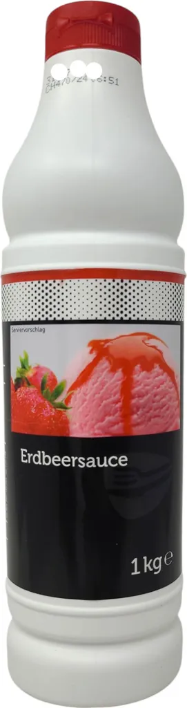 TGQ Strawberry Sauce 1kg Squeeze Bottle Ice Cream Dessert Topping Garnish