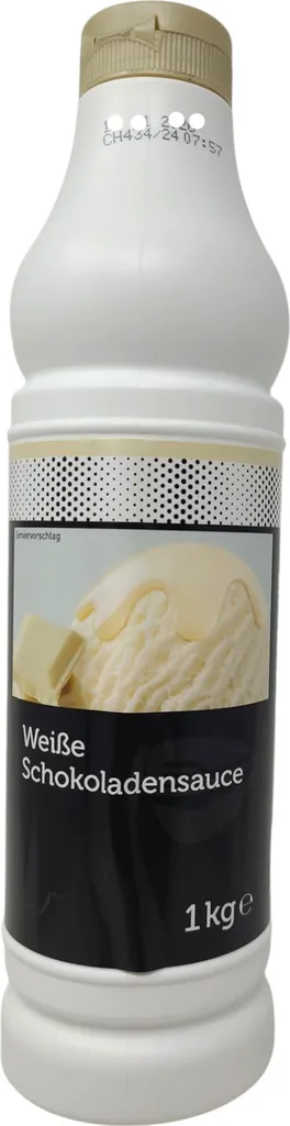 TGQ White Chocolate Sauce 1kg Squeeze Bottle Ice Cream Dessert Topping Garnish