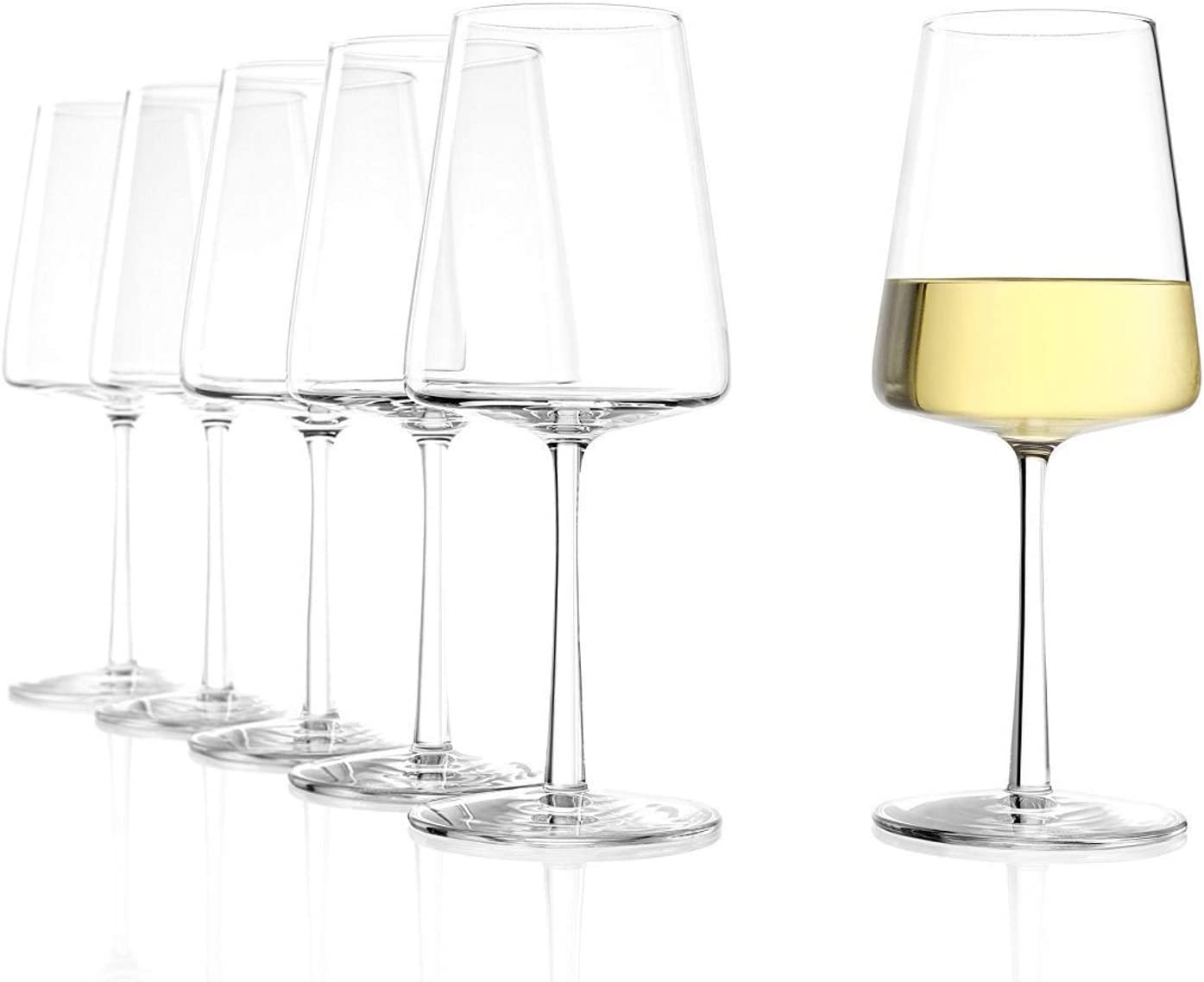Stölzle Lausitz White Wine Glasses Power 404 ml Set of 6 with Calibration Mark 0.2 L Ideal for Catering and Hotels
