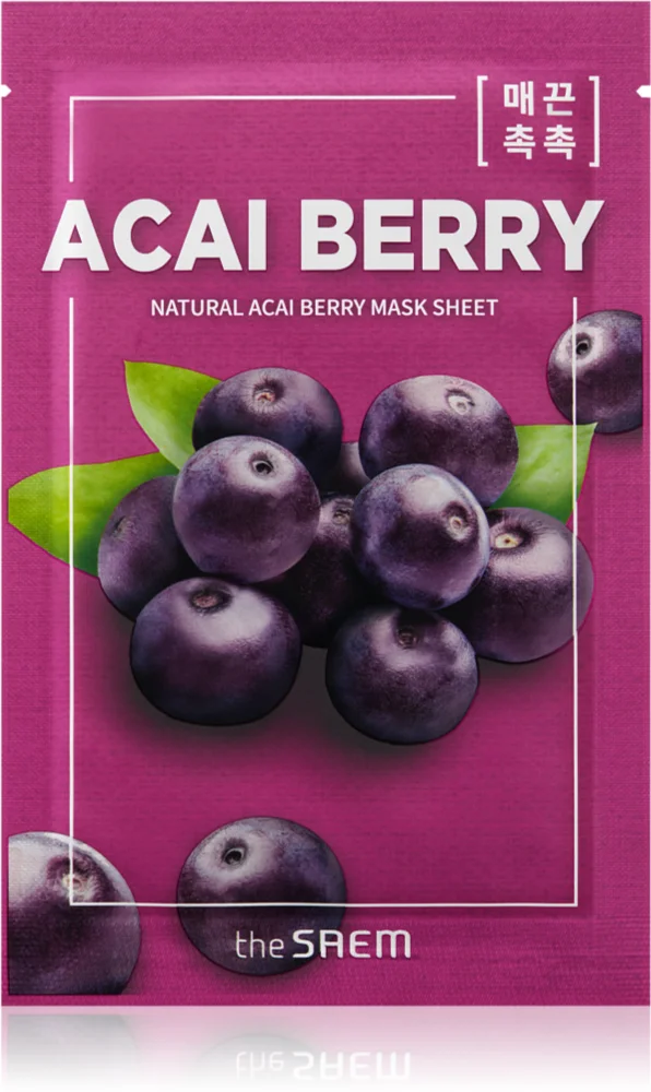 The Saem Natural Mask Sheet Acai Berry revitalizing textile mask to brighten the skin