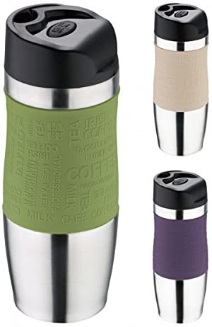 Thermo Mug Travel Mug in Stainless Steel and Plastic 400 ml Insulated Cup Coffee Cup – coffee to go Mug – Choice Of Colours