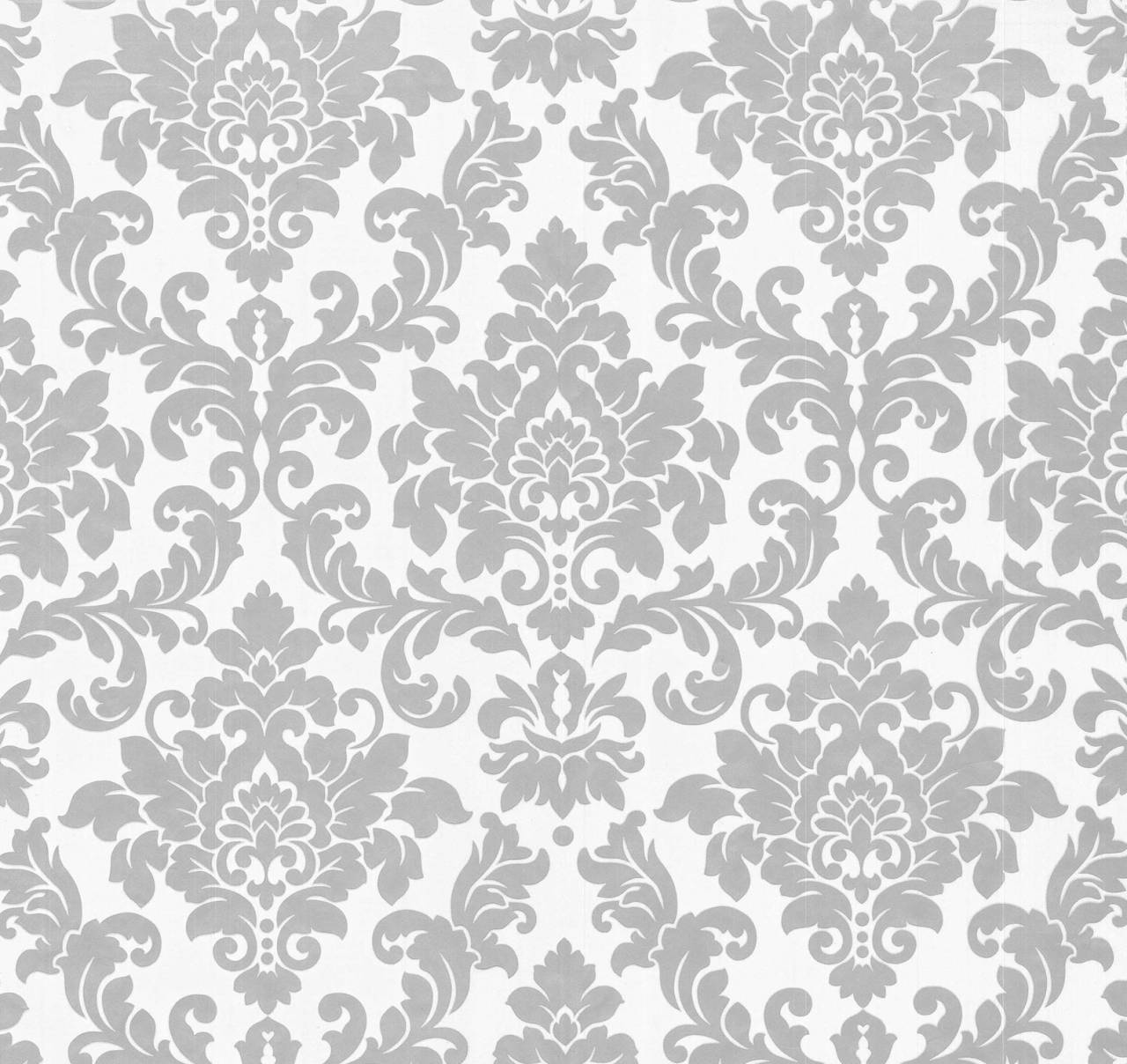 Thomas Non-Woven Wallpaper Baroque White/Silver Tlt001 - 360891