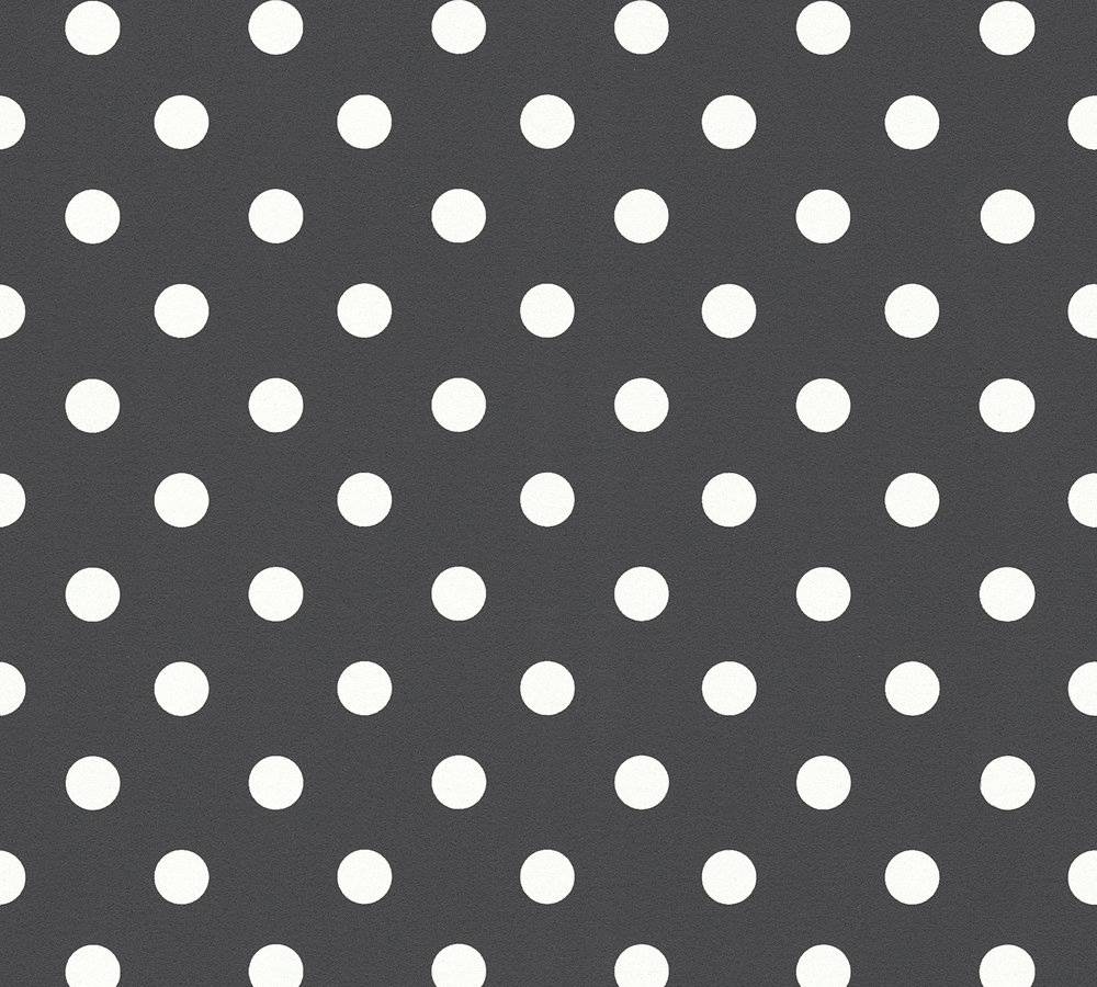 Thomas Non-Woven Wallpaper Dots Black/White Tlt009 - 363364