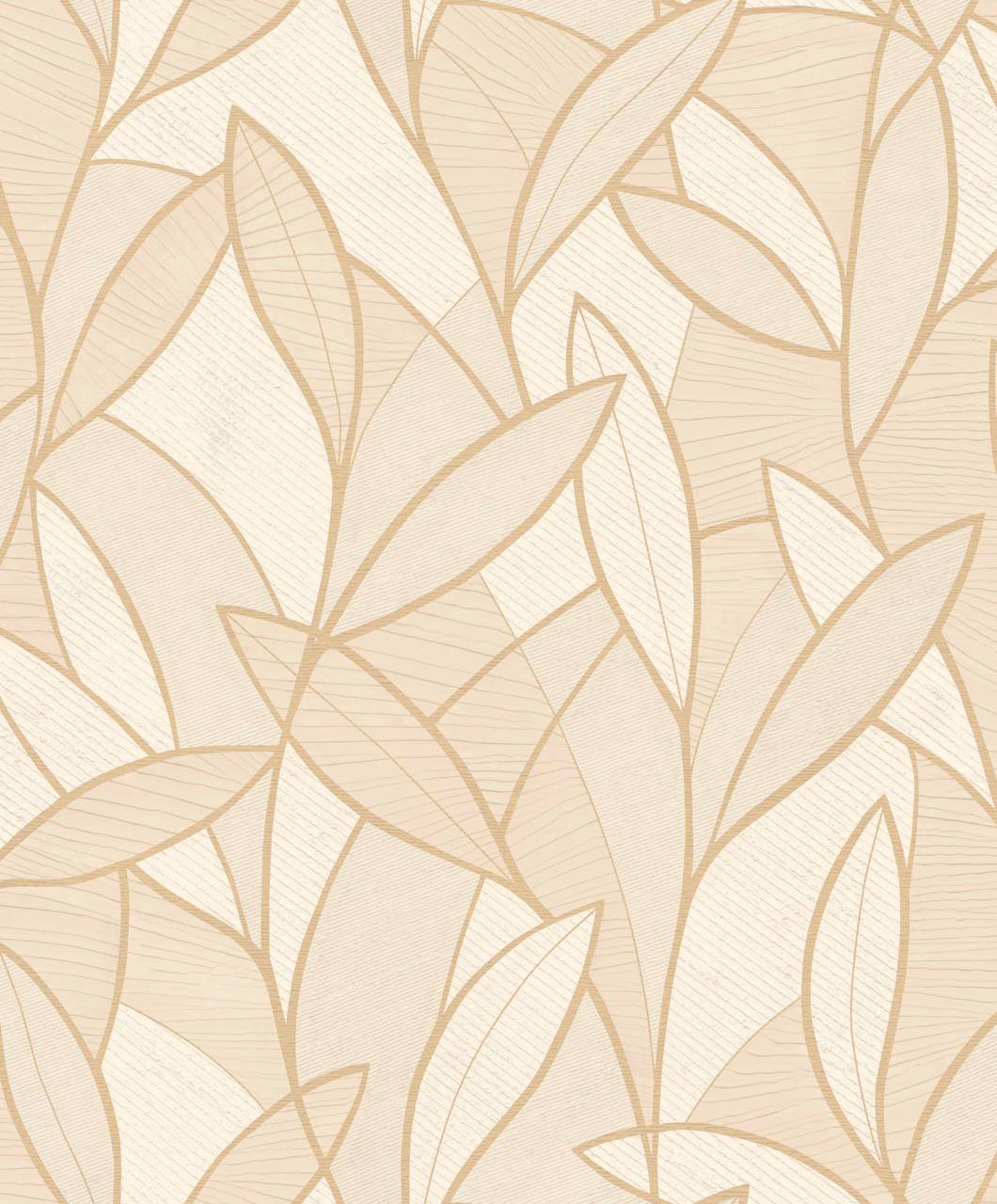 Thomas fleece wallpaper Attraction beige leaves