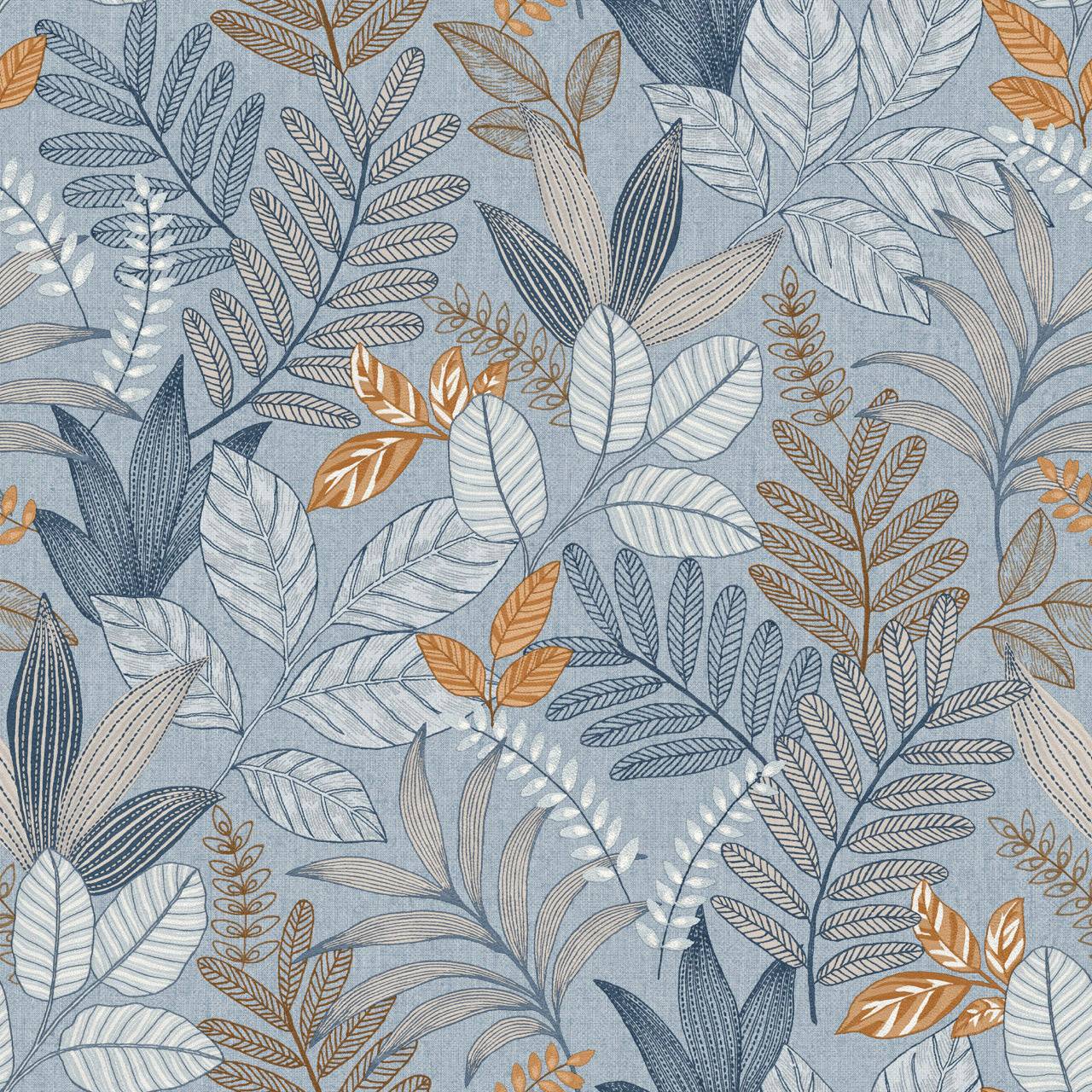 Thomas fleece wallpaper Attraction Blue Plants