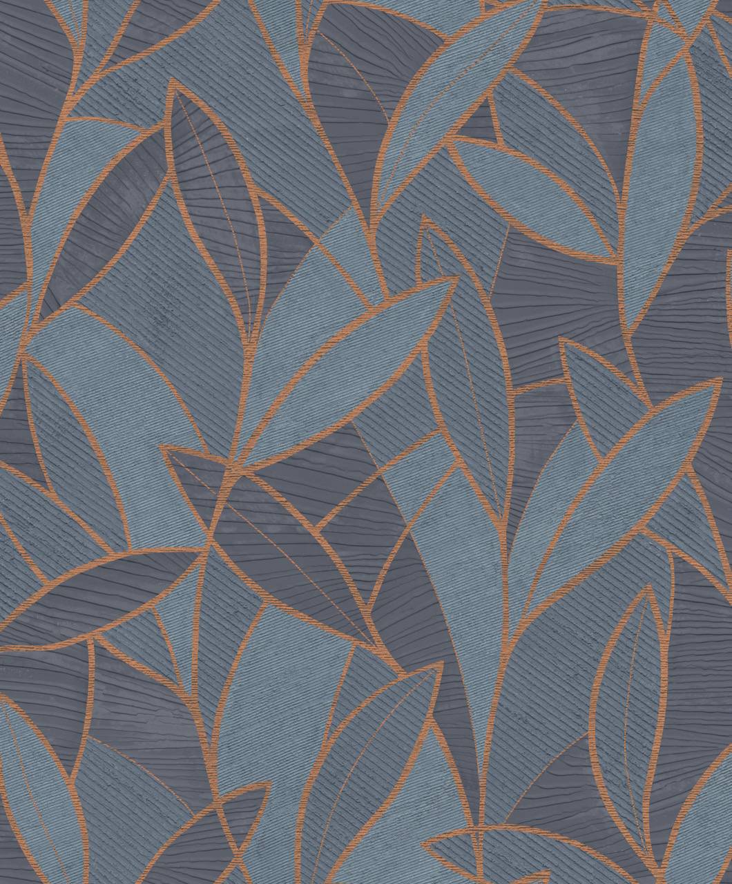 Thomas fleece wallpaper attraction dark blue leaves