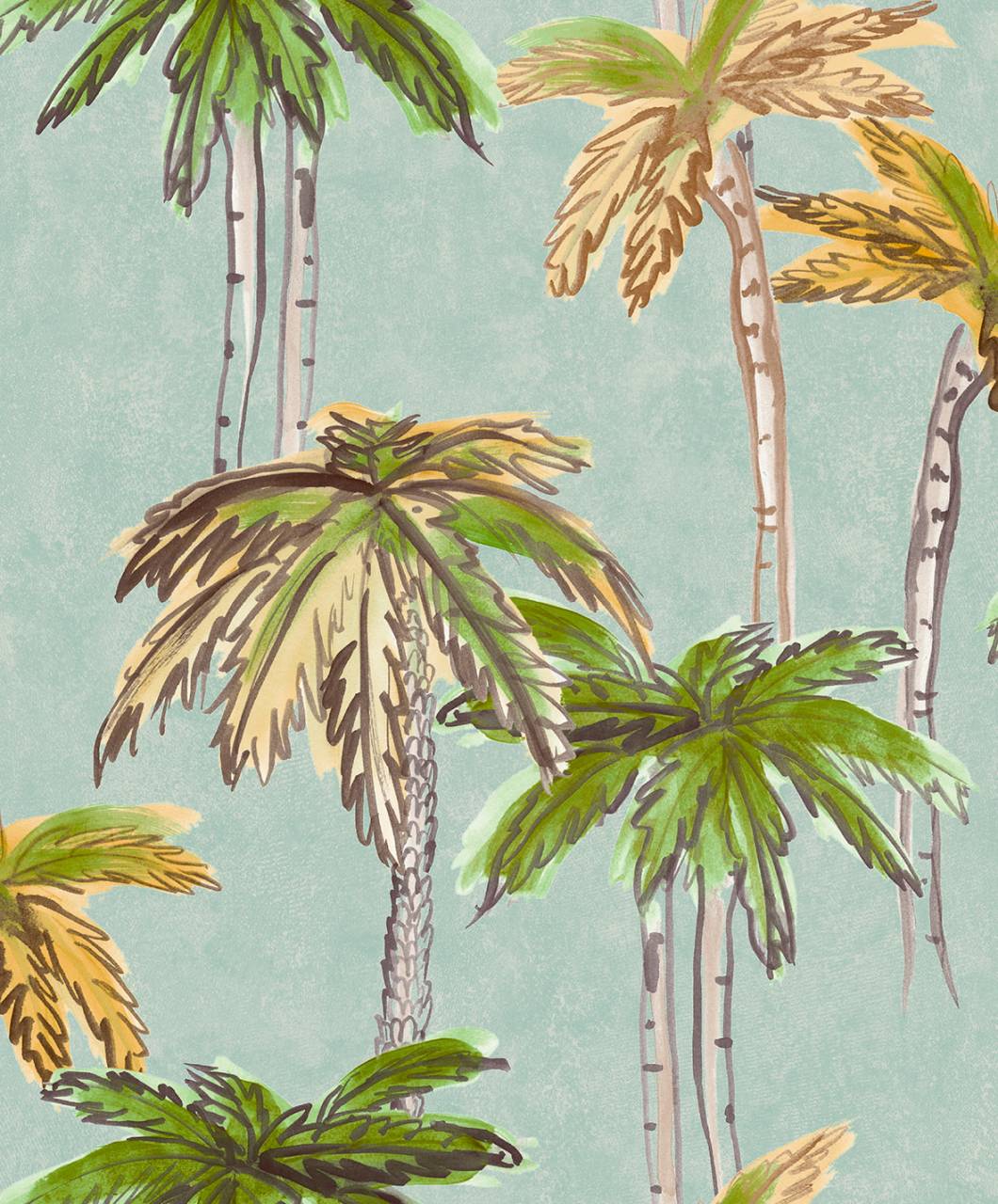Thomas Vliestapete Breez blue palm trees