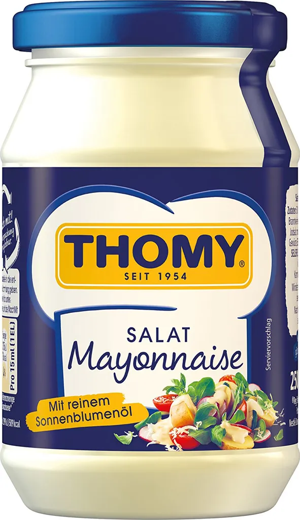 Thomy Salat Mayonnaise cremig mit reinem Sonnenblumenöl 250ml