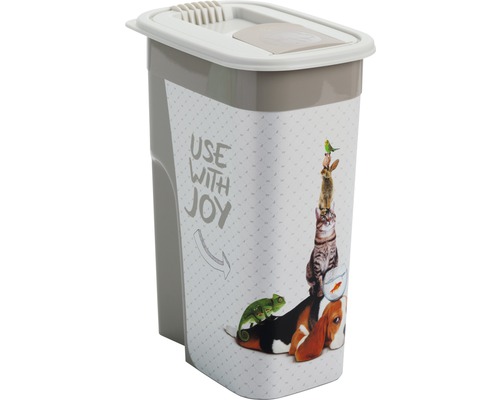 Animal food container bulk can Flo 4.1 l 19.5x13.6x27 cm cappuccino