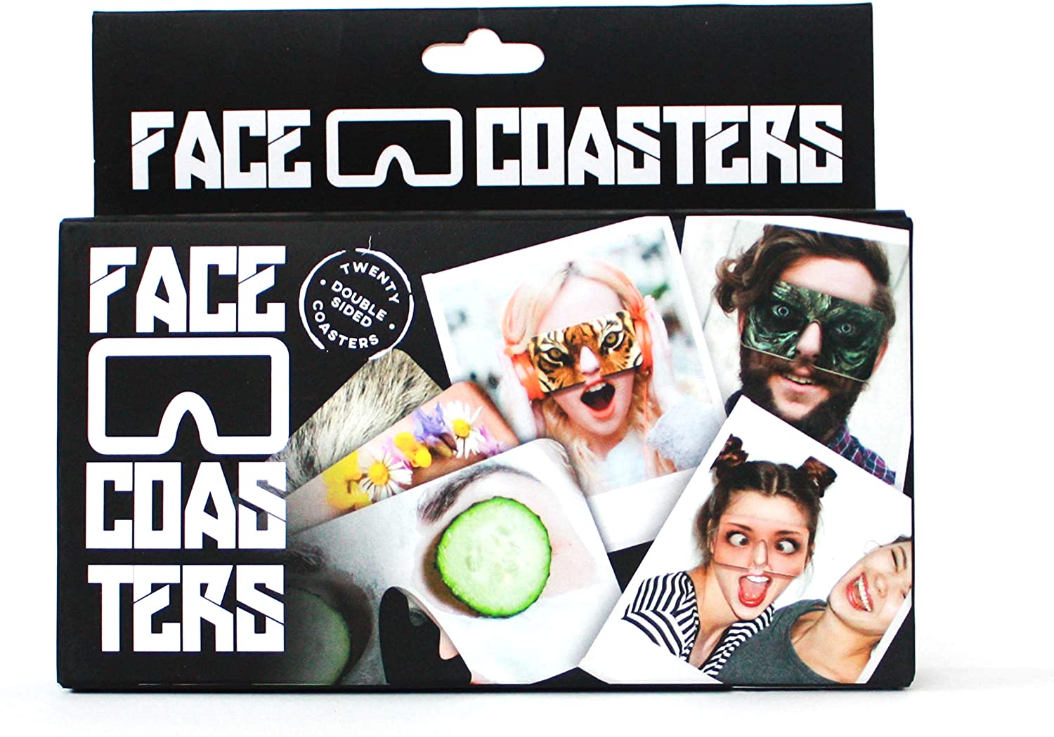 Unbekannt Gift Republic Face Coasters Beer Mat, Card, Multi-Colour, 15.5 x 3.5 x 13 cm