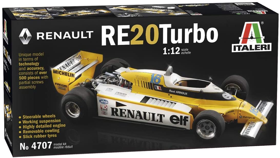 Italeri 4707S 4707S-1:12 Renault Re 20 Turbo, Model Building, Building Kit,