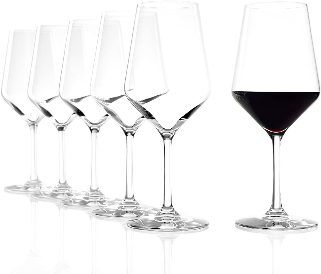 Stölzle Lausitz Revolution Glasses, Set of 6 Wine Glasses, Highly Functional Wine Glasses, Dishwasher-Safe