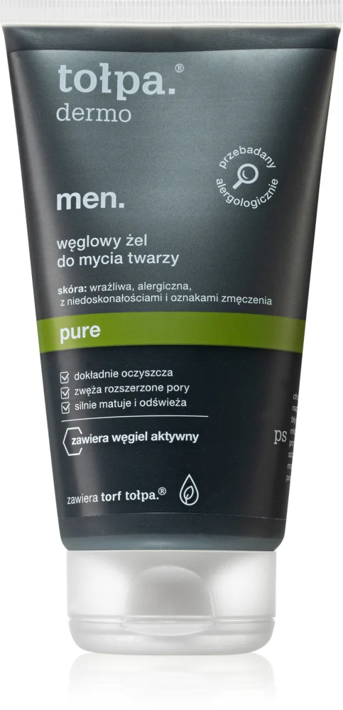 Tołpa Dermo Men Pure cleansing gel for the face with activated carbon