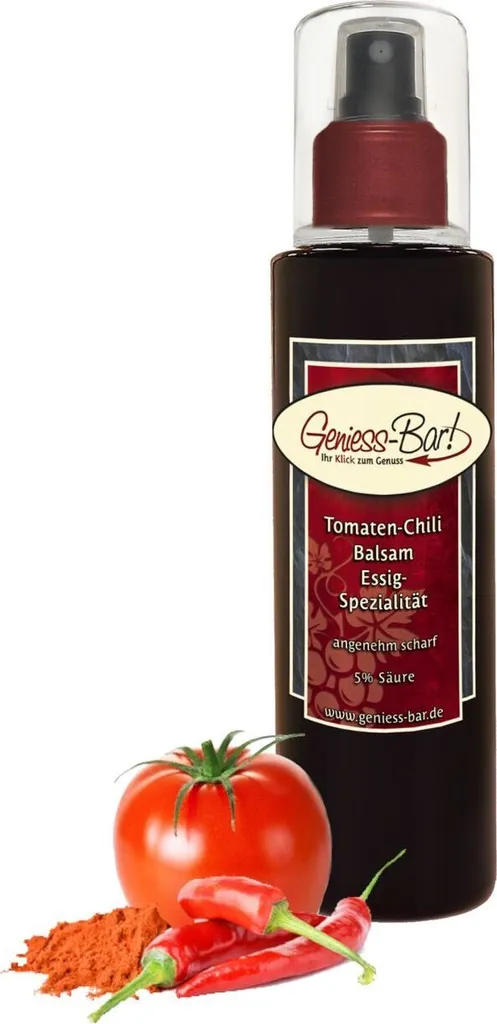 Tomato Chili Balsamic Vinegar - Specialty 0.26L spray bottle fruity spicy & very versatile pleasantly hot (2 out of 5) 5% acidity