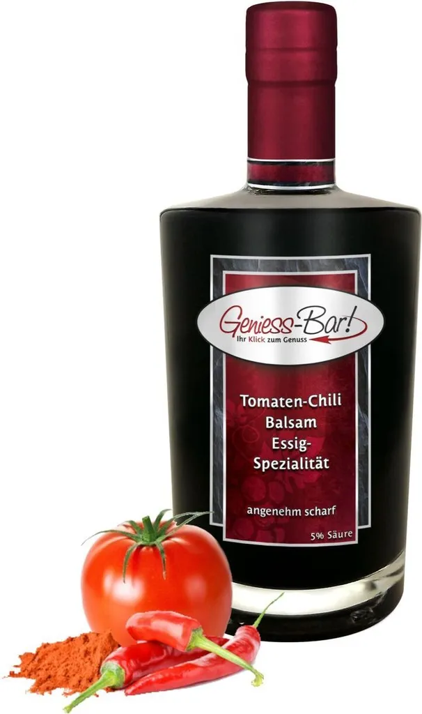 Tomato Chili Balsamic Vinegar - Specialty 0.35L fruity spicy & very versatile pleasantly hot (2 out of 5) 5% acidity
