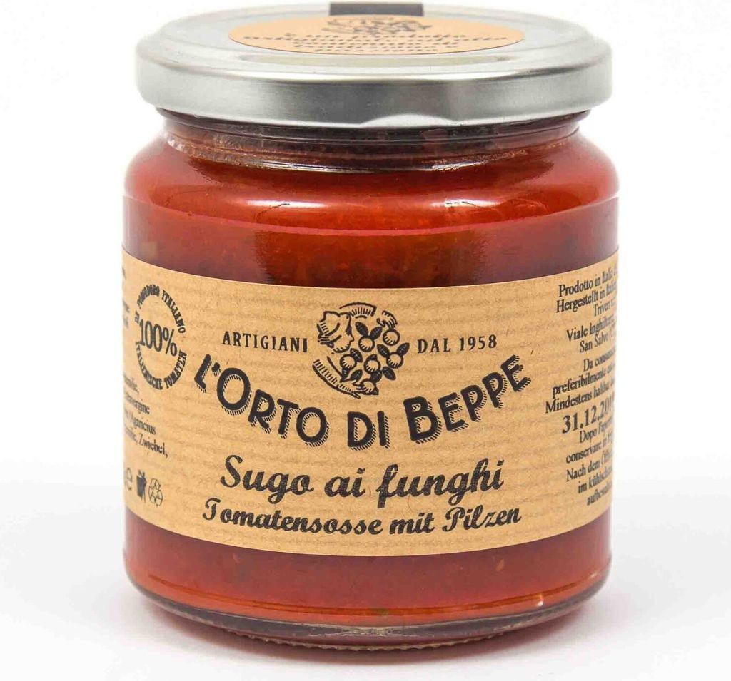 Tomatensosse mit Pilzen 314 ml. - LOrto di Beppe