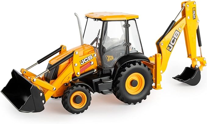 TOMY 42702 JCB 3CX Backhoe Loader, Britains Sliding Toy made of high-quality material in 1:32 scale, interactive Push Toys toy from 3 years, for fans of faithful replicas