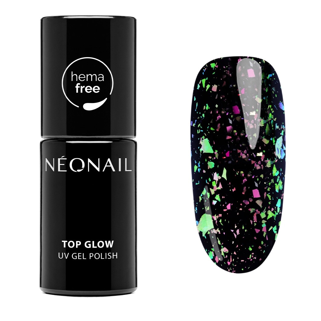 NeoNail Top Glow Flakes, Lime Aurora Flakes