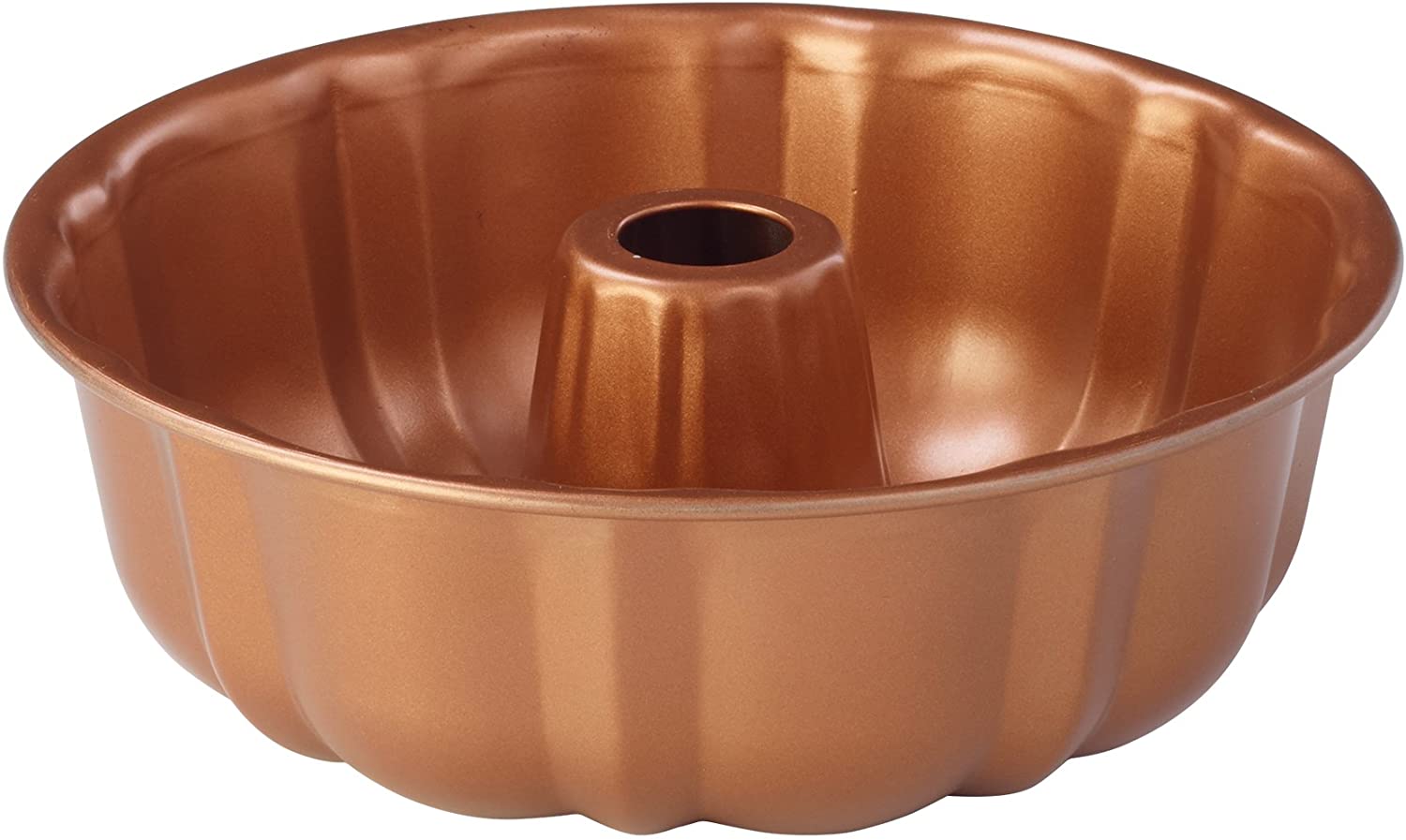 Ingenio von Tefal Top Star 126026 High Non-Stick Bundt Cake Tin Cake Tin, – Copper, Steel Pie Dish, 24 x 24 x 8 cm