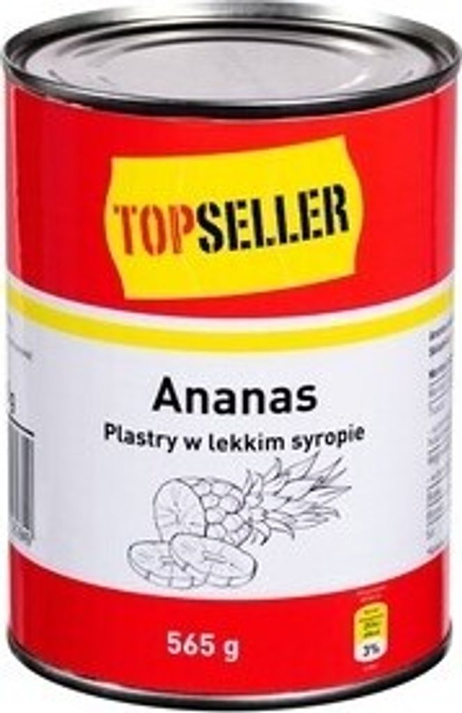 Topseller Ananas-Scheiben in leichtem Sirup 565G