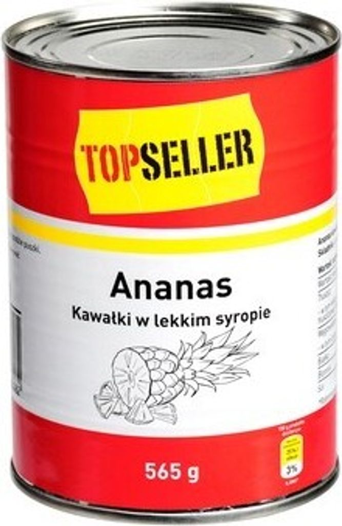 Topseller Ananasstückchen in leichtem Sirup 565G
