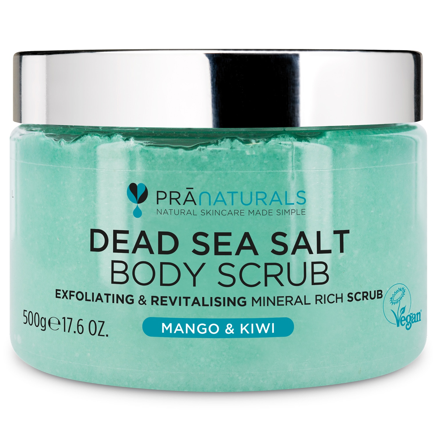 PraNaturals Dead Sea Salt Body Scrub with Mango & Kiwi